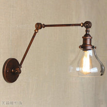 Load image into Gallery viewer, Long Swing Arm Retro Wall Light Fixtures Glass Edison Rustic Loft Style Industrial Wall Lamp