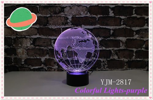 Docor Gift 3D Nite Lite with 7colors changeable Induction Saving Nite Lite Earth shape